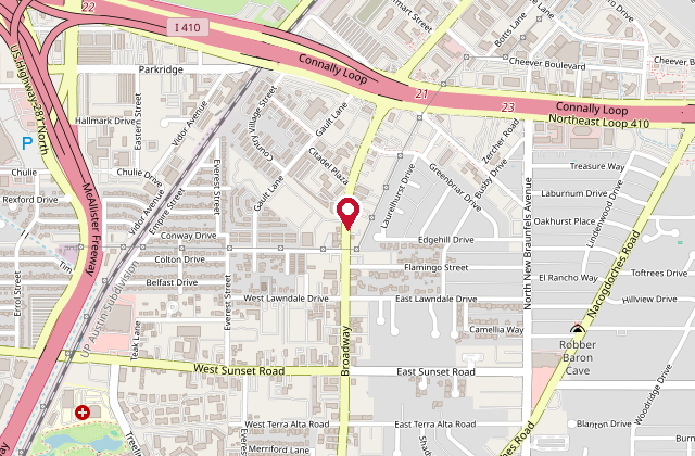 Map to 8234 Broadway, San Antonio